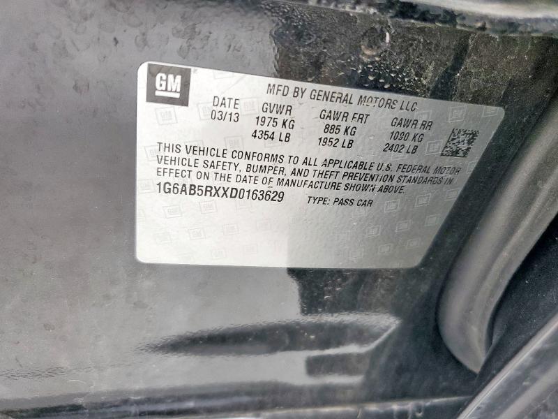 1G6AB5RXXD0163629 - 2013 CADILLAC ATS LUXURY BLACK photo 12