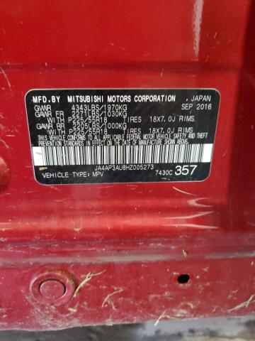 JA4AP3AU8HZ005273 - 2017 MITSUBISHI OUTLANDER ES MAROON photo 13