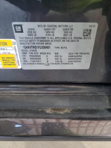 1GKKVTKD1FJ308491 - 2015 GMC ACADIA DENALI BLACK photo 13