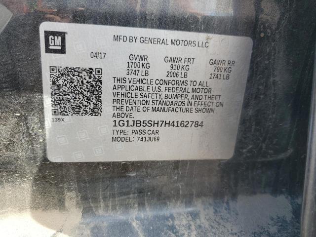 1G1JB5SH7H4162784 - 2017 CHEVROLET SONIC LS GRAY photo 13