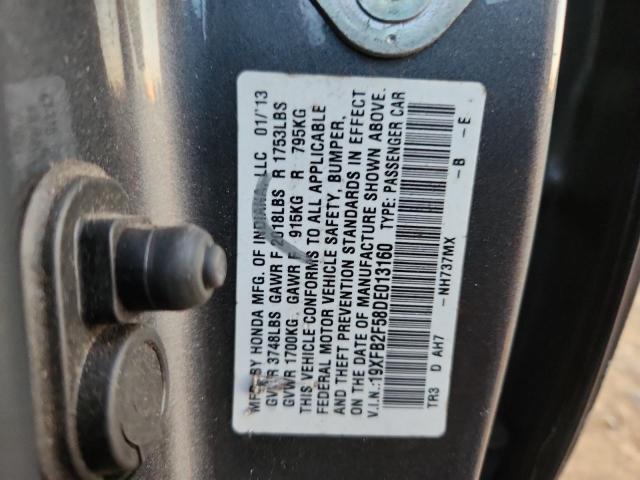 19XFB2F58DE013160 - 2013 HONDA CIVIC LX GRAY photo 13