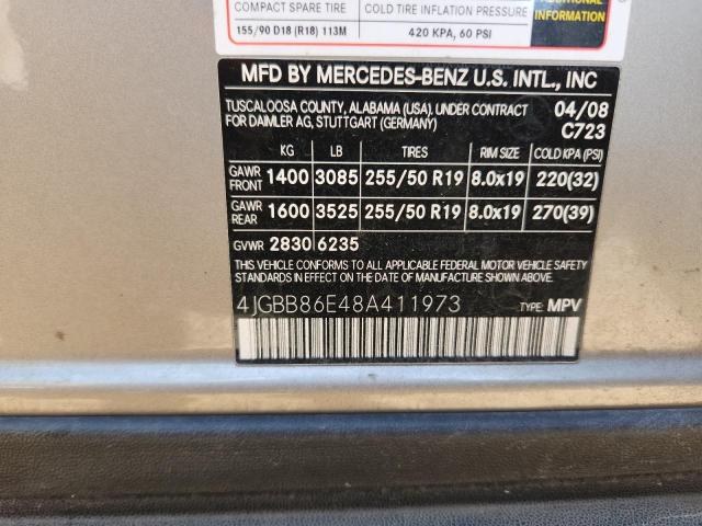 4JGBB86E48A411973 - 2008 MERCEDES-BENZ ML 350 灰色 照片 13