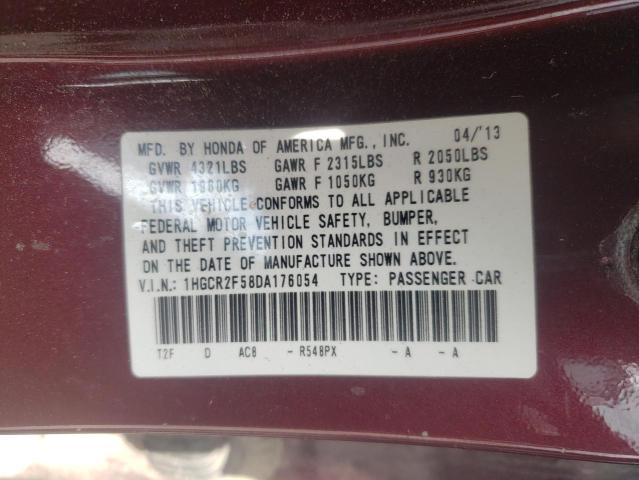 1HGCR2F58DA176054 - 2013 HONDA ACCORD SPORT Bordo fotoğraf 12