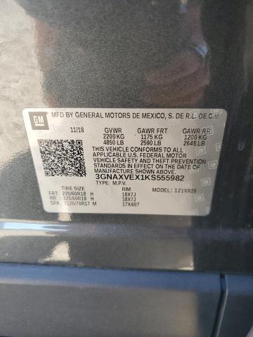 3GNAXVEX1KS555982 - 2019 CHEVROLET EQUINOX LT GRAY photo 13