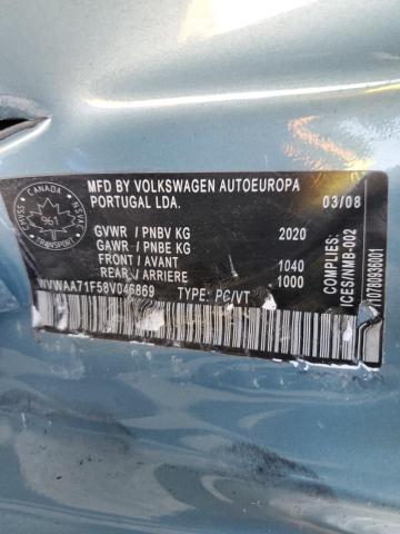 WVWAA71F58V046869 - 2008 VOLKSWAGEN EOS TURBO Көк фото 12