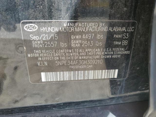 5NPE34AF3GH309210 - 2016 HYUNDAI SONATA SPORT BLACK photo 12
