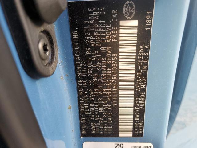 4T1G11AK7RU199759 - 2024 TOYOTA CAMRY SE NIGHT SHADE BLUE photo 12