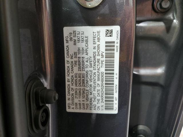 2HKRW2H52KH660600 - 2019 HONDA CR-V EX Szary zdjęcie 13