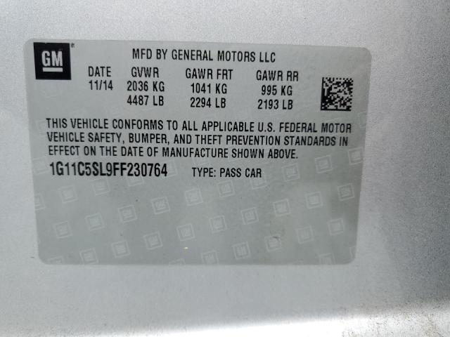 1G11C5SL9FF230764 - 2015 CHEVROLET MALIBU 1LT SILVER photo 12