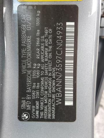 WBANN73597CN04933 - 2007 BMW 530 XIT GRAY photo 13