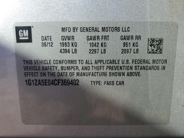 1G1ZA5E04CF369402 - 2012 CHEVROLET MALIBU LS فضي صورة 12