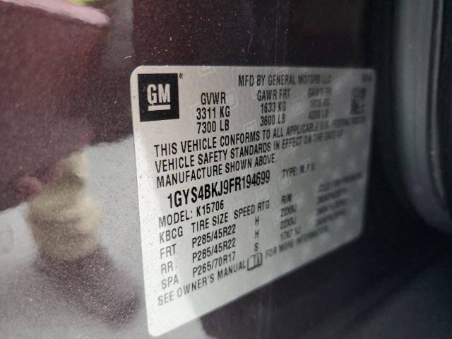 1GYS4BKJ9FR194699 - 2015 CADILLAC ESCALADE LUXURY رمادي صورة 14