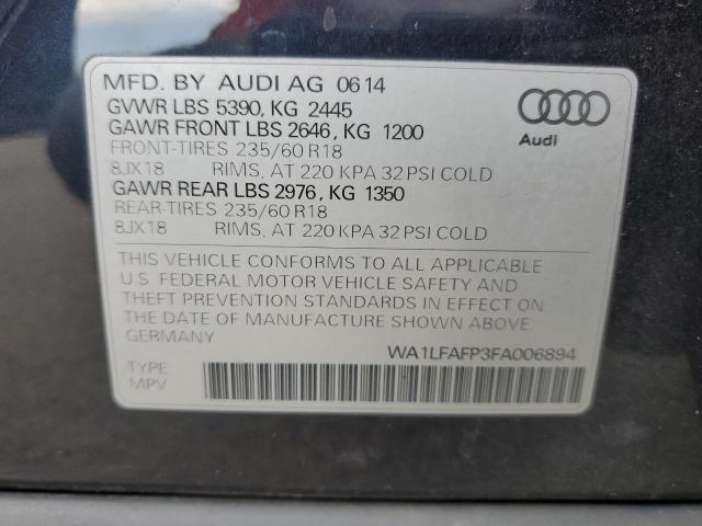 WA1LFAFP3FA006894 - 2015 AUDI Q5 PREMIUM PLUS BLUE photo 14