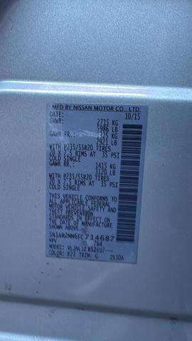 5N1AR2MM6FC714687 - 2015 NISSAN PATHFINDER S 银色 照片 13