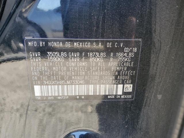 3HGGK5H85JM733046 - 2018 HONDA FIT EX Negro foto 12