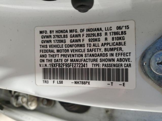 19XFB2F95FE272341 - 2015 HONDA CIVIC EXL 白色 照片 12