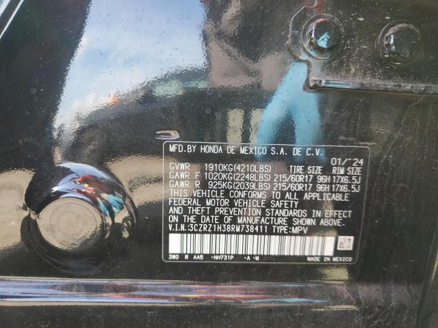 3CZRZ1H38RM738411 - 2024 HONDA CR-V LX Чорний фото 12