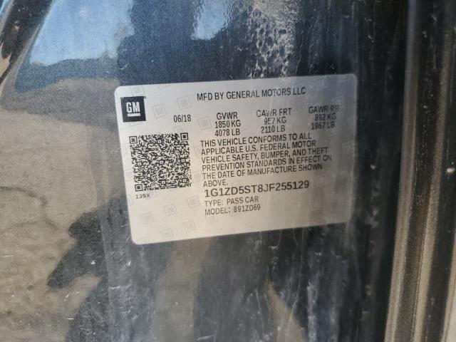 1G1ZD5ST8JF255129 - 2018 CHEVROLET MALIBU LT Gris foto 12