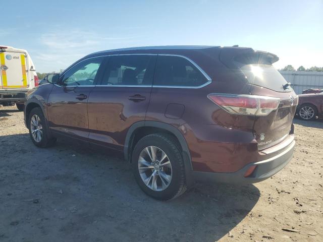 5TDJKRFH2FS134899 - 2015 TOYOTA HIGHLANDER XLE Бордовий фото 2