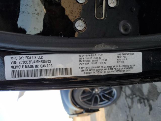 2C3CDZFJ4MH680903 - 2021 DODGE CHALLENGER R/T SCAT PACK BLACK photo 12