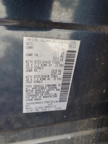 5N1AR2MN0FC707016 - 2015 NISSAN PATHFINDER S 灰色 照片 13