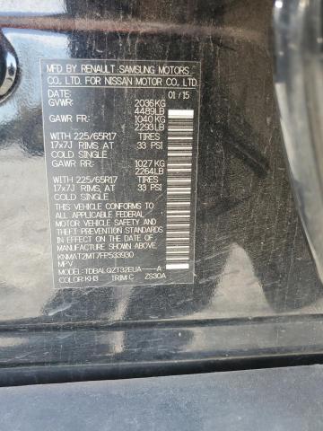 KNMAT2MT7FP533930 - 2015 NISSAN ROGUE S BLACK photo 13