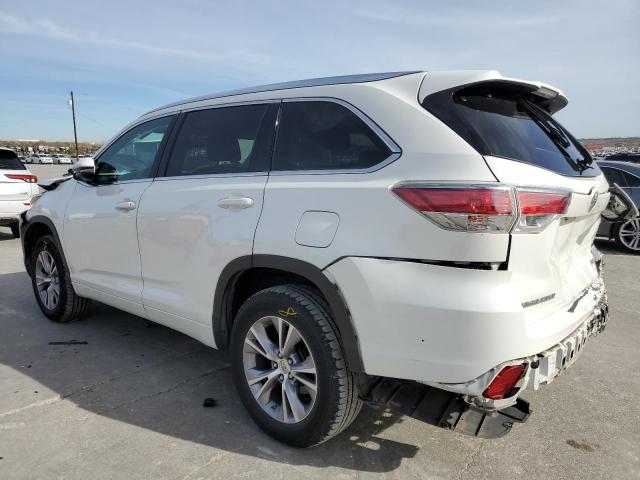 5TDKKRFH5FS080003 - 2015 TOYOTA HIGHLANDER XLE WHITE photo 2