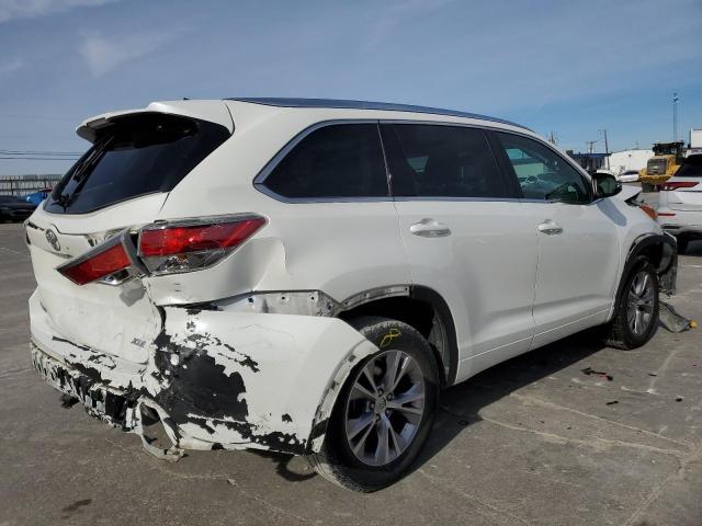 5TDKKRFH5FS080003 - 2015 TOYOTA HIGHLANDER XLE WHITE photo 3