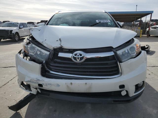 5TDKKRFH5FS080003 - 2015 TOYOTA HIGHLANDER XLE WHITE photo 5