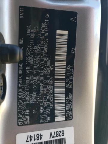 5TDJK3DC5BS018949 - 2011 TOYOTA SIENNA LE SILVER photo 13