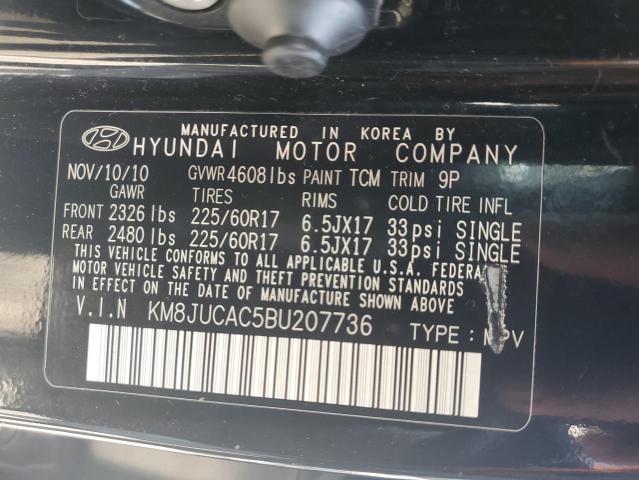 KM8JUCAC5BU207736 - 2011 HYUNDAI TUCSON GLS Schwarz Foto 13