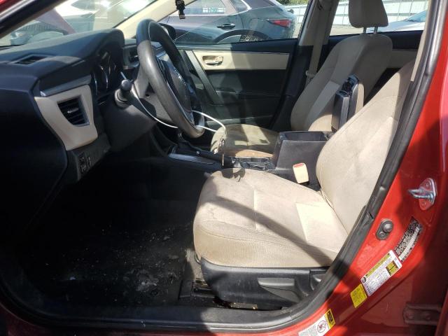 2T1BURHE5EC133643 - 2014 TOYOTA COROLLA L RED photo 7