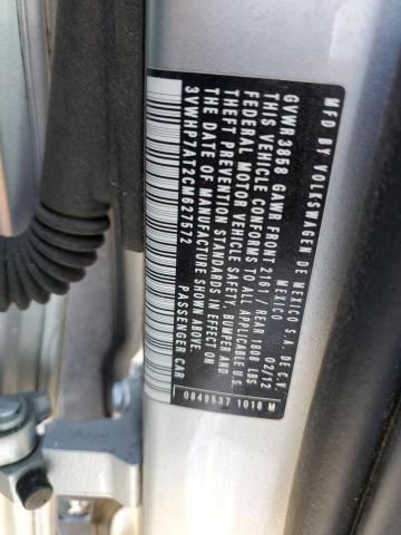 3VWHP7AT2CM627572 - 2012 VOLKSWAGEN BEETLE SILVER photo 12