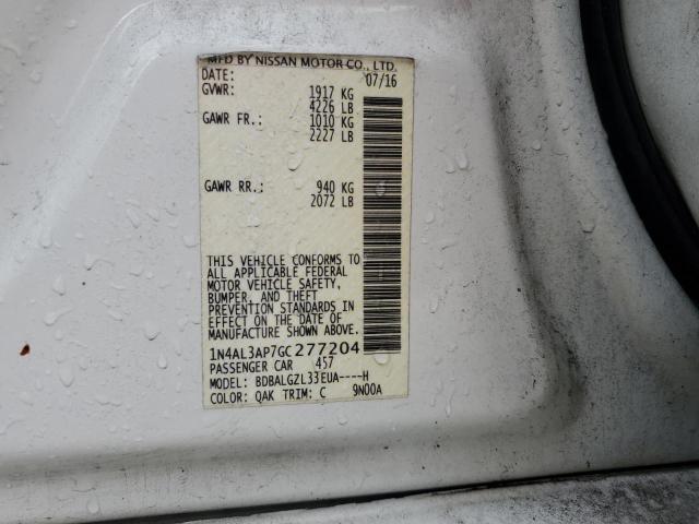 1N4AL3AP7GC277204 - 2016 NISSAN ALTIMA 2.5 أبيض صورة 13