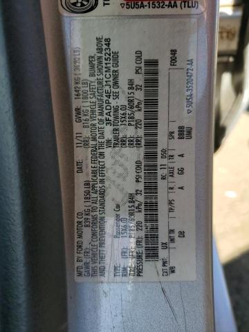 3FADP4EJ1CM152348 - 2012 FORD FIESTA SE SILVER photo 12