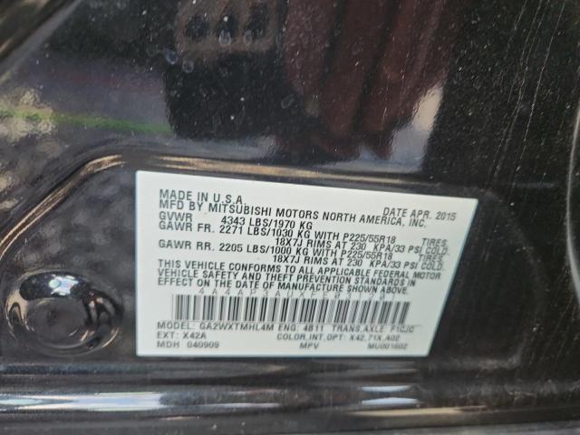 4A4AP3AUXFE031201 - 2015 MITSUBISHI OUTLANDER ES BLACK photo 12