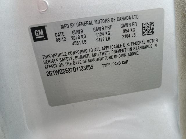 2G1WG5E37D1133055 - 2013 CHEVROLET IMPALA LT Күміс фото 12