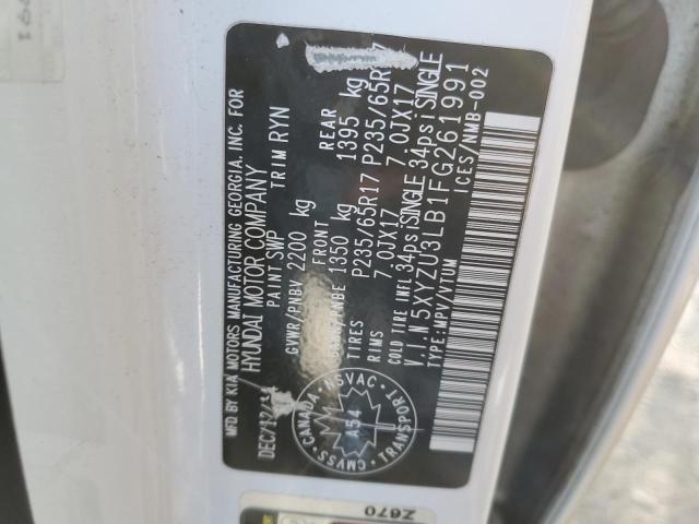 5XYZU3LB1FG261991 - 2015 HYUNDAI SANTA FE S Ақ фото 13