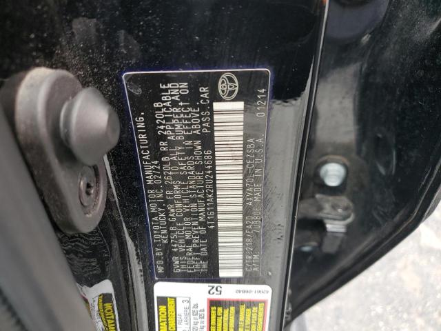 4T1G11AK2RU244686 - 2024 TOYOTA CAMRY SE NIGHT SHADE BLACK photo 12