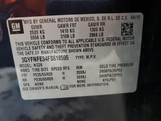 3GYFNFE34FS618595 - 2015 CADILLAC SRX PERFORMANCE COLLECTION Blau Foto 13