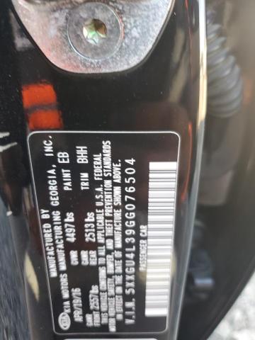 5XXGU4L39GG076504 - 2016 KIA OPTIMA EX BLACK photo 12