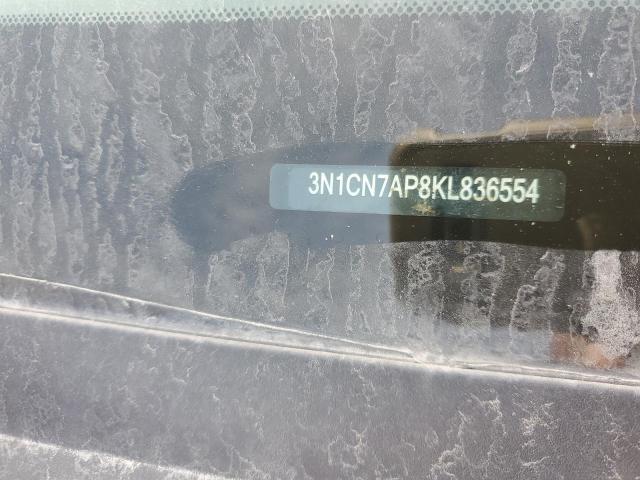 3N1CN7AP8KL836554 - 2019 NISSAN VERSA S WHITE photo 12