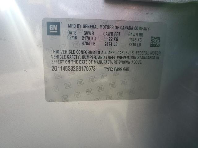 2G1145S32G9170673 - 2016 CHEVROLET IMPALA LTZ 银色 照片 13