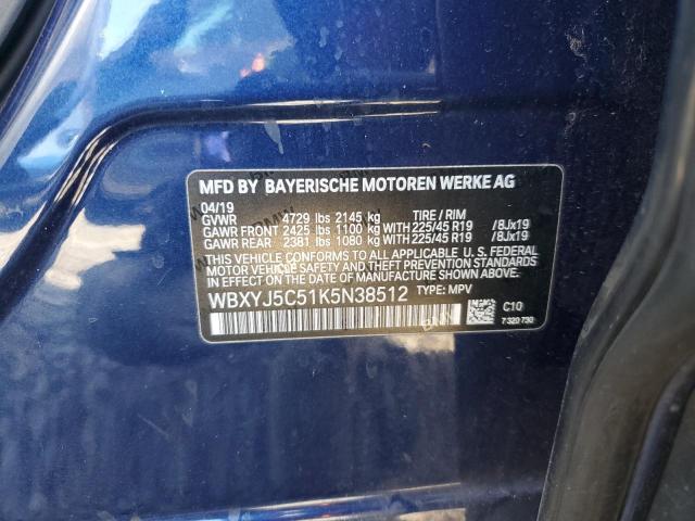 WBXYJ5C51K5N38512 - 2019 BMW X2 XDRIVE28I 蓝色 照片 13