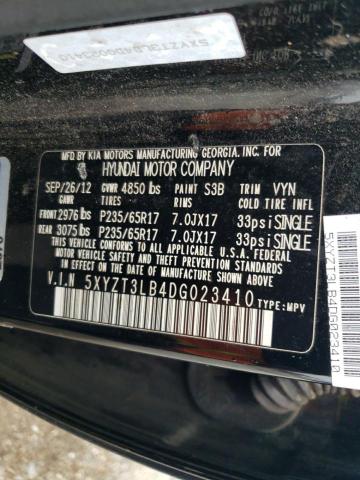 5XYZT3LB4DG023410 - 2013 HYUNDAI SANTA FE S BLACK photo 13