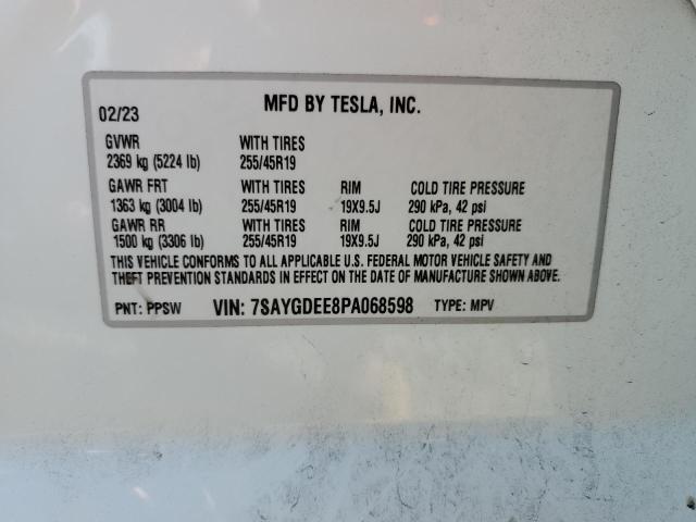 7SAYGDEE8PA068598 - 2023 TESLA MODEL Y Weiß Foto 14