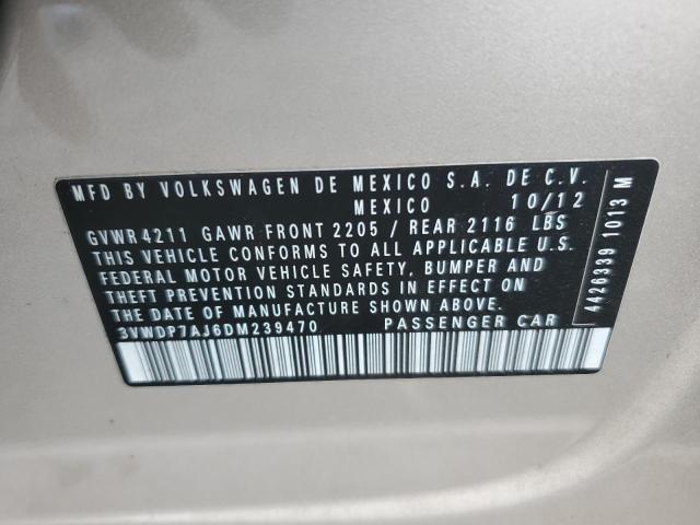 3VWDP7AJ6DM239470 - 2013 VOLKSWAGEN JETTA SE TAN photo 12