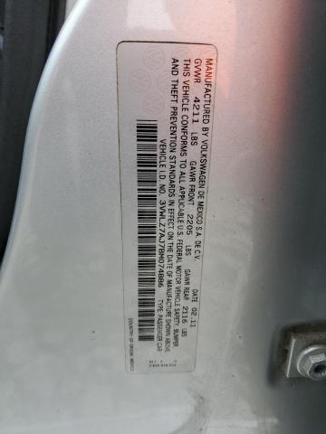 3VWLZ7AJ7BM074886 - 2011 VOLKSWAGEN JETTA SEL Արծաթագույն լուսանկար 12