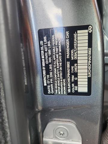 SJKCH5CP9HA018902 - 2017 INFINITI QX30 BASE GRAY photo 12