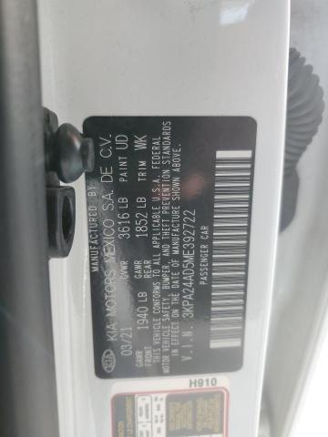 3KPA24AD5ME392722 - 2021 KIA RIO LX WHITE photo 12